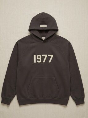 Fear of God Essentials 1977 Hoodie Iron XL Charcoal Oversized Fleece Logo NWT